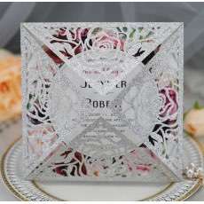 Valentine's Day Greeting Card Rose Card Laser Cut Glitter Paper Wedding Card Personalized Custom